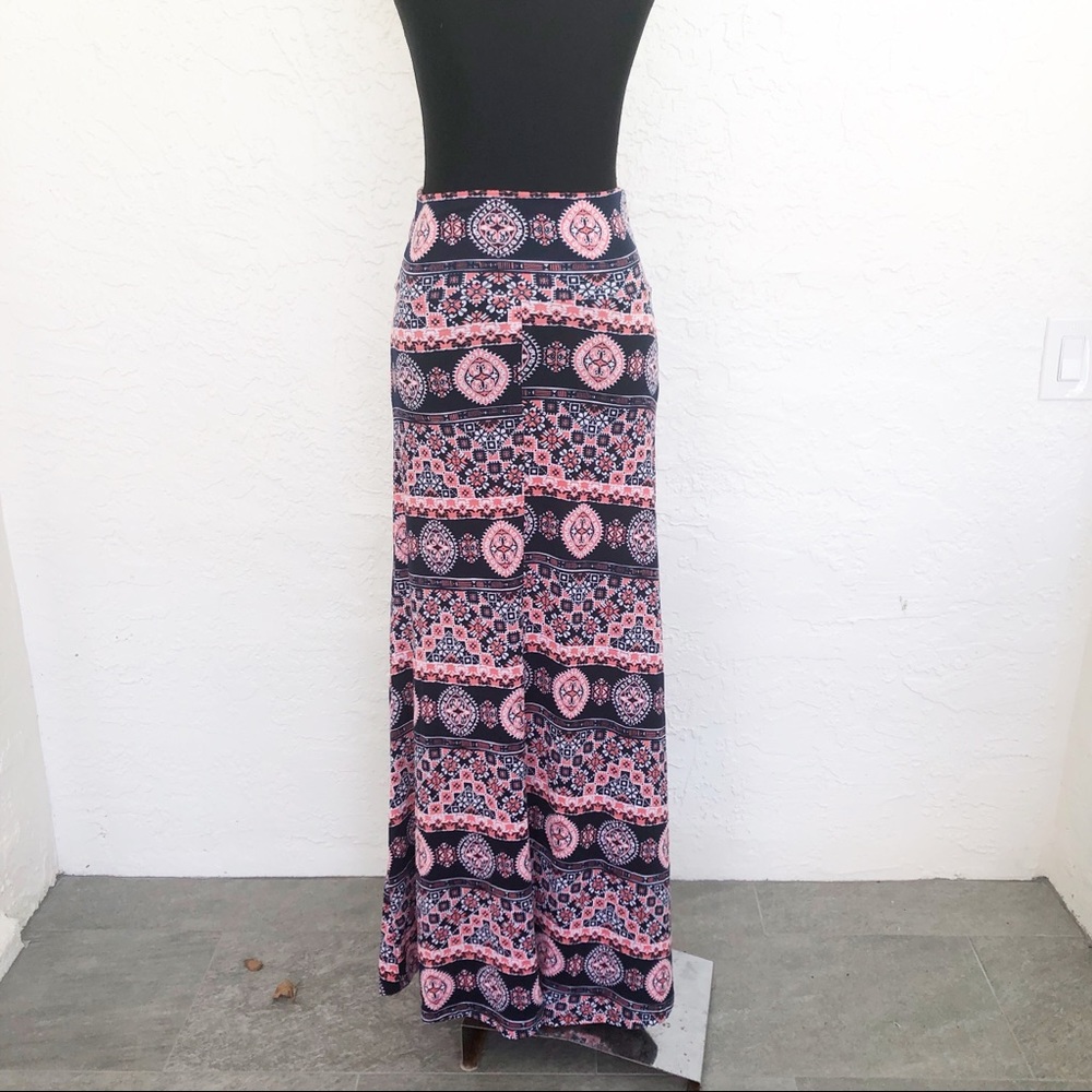 Boho Gypsy High Waist Printed Maxi Summer Skirt - Picture 5 of 5